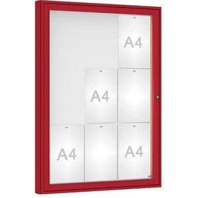 PROCITY Venkovní vitrína model 1000 9 x A4, plexi, červená – Zboží Živě