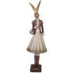 Clayre & Eef Béžová antik dekorace zaječice v sukni a zlatou patinou - 10*9*32 cm – Hledejceny.cz