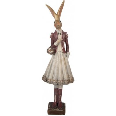 Clayre & Eef Béžová antik dekorace zaječice v sukni a zlatou patinou - 10*9*32 cm – Hledejceny.cz