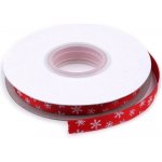 Výprodej - Stuha vločky šíře 10 mm vánoční - červená, 20m Varianta: 1 červená, Balení: 20 m – Zboží Dáma