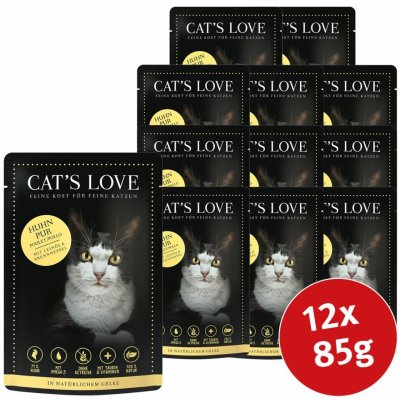 Cat's Love s čistým kuřecím masem lněným olejem a kopřivami 12 x 85 g