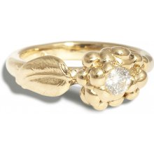 Klára Bílá Jewellery Zlatý vinný zásnubní prsten s diamantem 41