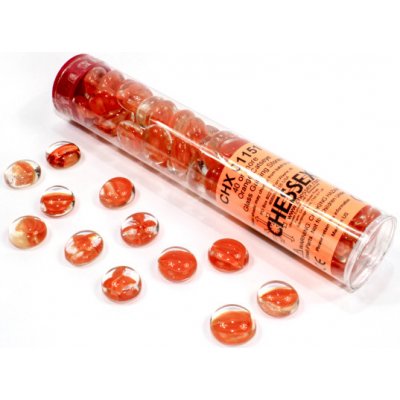 Chessex Skleněné žetony Gaming Glass Stones Catseye Orange – Zboží Živě