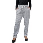 Made in Italy Dámské pruhované kalhoty světle modrá – Zboží Dáma