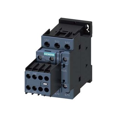 SIEMENS Stykač AC-3, 32A/15kW/400V, 3pólový, AC 230V, 50/60Hz 2 NO + 2 NC, šroubová svorka 3RT2027-1AL24 – Sleviste.cz