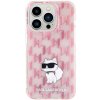 Pouzdro a kryt na mobilní telefon Apple Karl lagerfeld Monogram Choupette pro iPhone 15 Pro - růžový 3666339163730