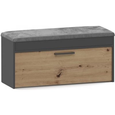 DobreSny Botník s lavicí Parma dub artisan / šedá – Zboží Mobilmania