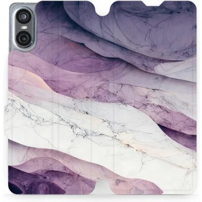 Mobiwear - Sony Xperia 10 VI - VP31S Bílý a fialový mramor – Zboží Živě