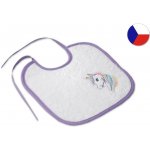 Veba Lota bílá s výšivkou Jednorožec fialová lemovka – Zboží Mobilmania