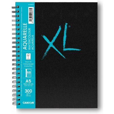 Canson XL Book Aquarelle skicák kroužková vazba A5 300g 34l. krémová 300 a víc jemně zrnitá do A5 – Zboží Mobilmania