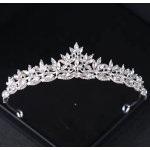 B-Top postříbřená korunka do vlasů s kulatými a slzovitými krystaly – Zboží Mobilmania