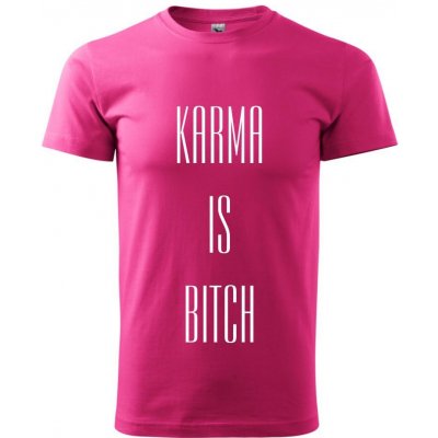 Karma nápis velký Klasické pánské triko purpurová – Zboží Mobilmania