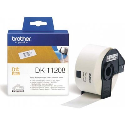 Papírové štítky Brother DK11208, 38mm x 90mm, bílá, 400 ks, pro tiskárny řady QL – Sleviste.cz