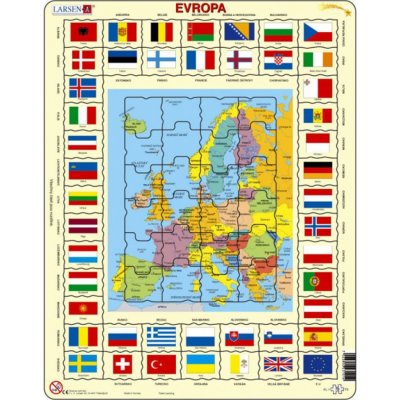Larsen Výukové Evropa mapa a vlajky 70 dílků — Heureka.cz