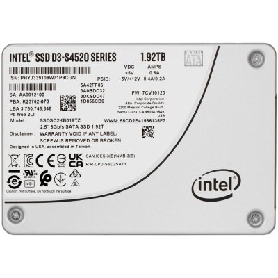 Intel D3-S4520 1,92TB, SSDSC2KB019TZ01