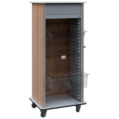 DEXTER 27 TRANSPARENT vozík boxový, roletový, 1780x780x620 mm, korpus dub bardolino, horní a spodní deska bílá – Hledejceny.cz
