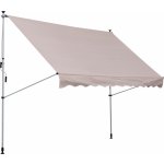OUTSUNNY Výškově nastavitelná přenosná markýza vhodná na balkon 300 x 150 cm krémová – Zboží Mobilmania