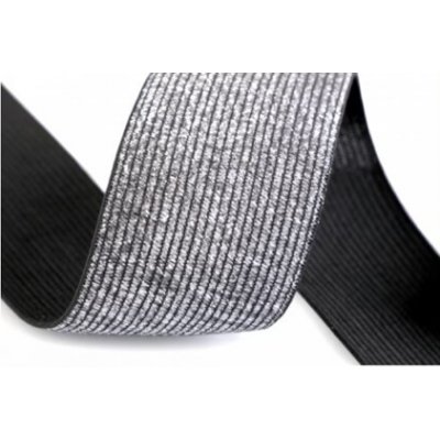 Guma pruženka lurexová 4cm střírná na černé – Zboží Dáma