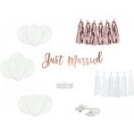 PartyDeco Svatební dekorační set na auto "Just married" rose gold – Zboží Mobilmania