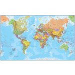 Excart Maps Svět - nástěnná politická mapa 136 x 84 cm (ČESKY) Varianta: bez rámu v tubusu, Provedení: laminovaná mapa v lištách – Sleviste.cz