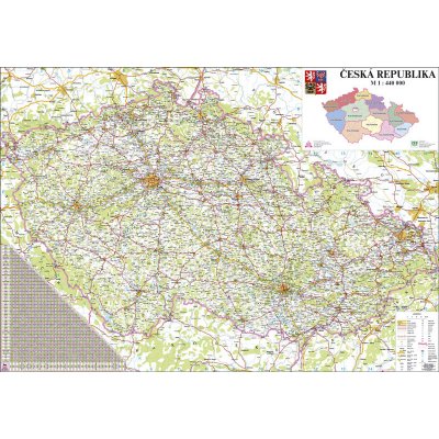 Česká republika silniční - nástěnná mapa 113 x 83 cm, lamino + 2 lišty – Zbozi.Blesk.cz