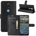 Litchi PU kožené peněženkové na mobil Nokia 2.4 - černé – Zboží Živě