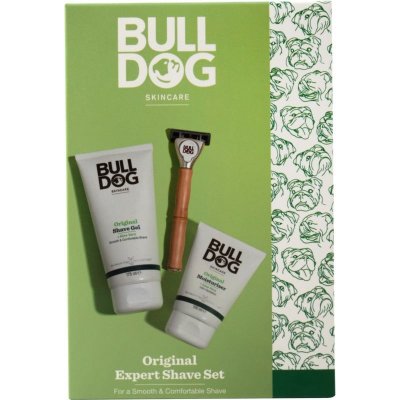 Bulldog Original hydratační krém na obličej 100 ml + gel na holení pro muže 200 ml + holicí strojek + náhradní hlavice