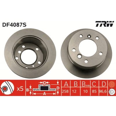 TRW Brzdový kotouč DF4087S – Zbozi.Blesk.cz