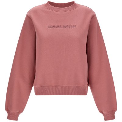 Woolrich mikina LOGO sweatshirt růžová