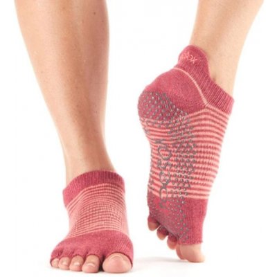 ToeSox LOW RISE bezprstové protiskluzové ponožky POMEGRANATE – Zboží Mobilmania