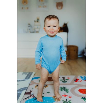 Merino body pro děti s tencelem s dlouhým rukávem modré Blue Bell SAFA – Zboží Mobilmania