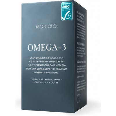 Nordbo Skandinávský Omega-3 Rybí Olej 120 kapslí