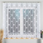 Olzatex žakárová záclona NOLA 779/031, květinový vzor, bílá s bordurou, výška 120cm (v metráži) – Zboží Mobilmania