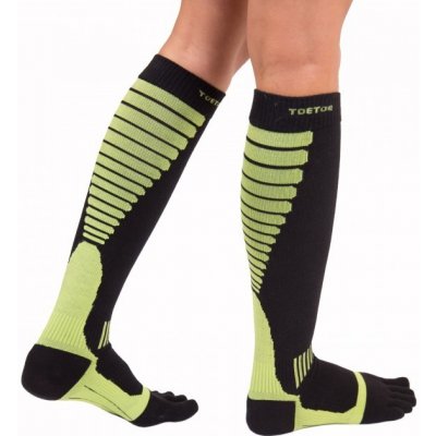 ToeToe Compression Knee-High prstové kompresní podkolenky černá / zelená