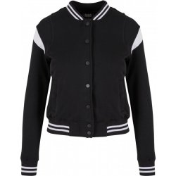 Ladies Organic Inset College Sweat Jacket black white