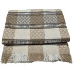 Eurofirany přehoz na postel tkaný béžová kostkovaný 170 x 205 cm – Hledejceny.cz