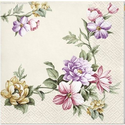 Ubrousek 33x33 cm KVĚTY – HobbyKompas.cz Ubrousek 33x33 cm KVĚTY – HobbyKompas.cz