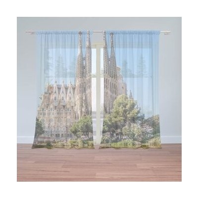 Sablio Záclony Barcelona Sagrada Familia: 2ks 150x250cm – Hledejceny.cz