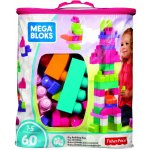 Mega Bloks Kostky v plastovém pytli růžová 60 ks