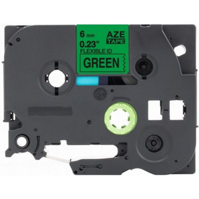 Alternativní páska pro Brother TZ-FX711 + TZe-FX711, flexi, 6 mm x 8 m, černý tisk + zelený podklad – Zboží Mobilmania
