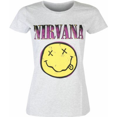 ROCK OFF Nirvana Xerox Smiley Pink HEATHER černá – Zboží Mobilmania