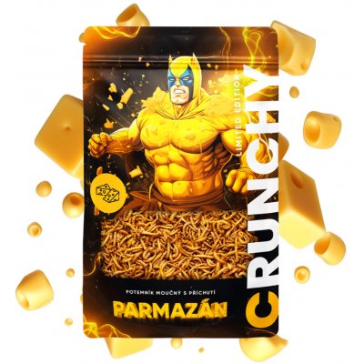 Crunchy worms s příchutí parmazán Cartoon Limited edition Hrdina Parmazán Superhero 20 g – Sleviste.cz