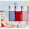 Kosmetická sada Essie Summer Mini Trio Seaside Dinner fialová lak na nehty 374 Salt Water Happy 5 ml + lak na nehty 5 ml 63 Too Too Hot + lak na nehty 5 ml 13 Mademoiselle