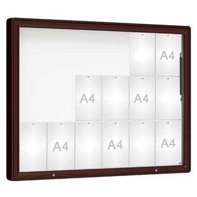 PROCITY Venkovní vitrína model 2000, 18 x A4, sklo, hnědá | Zboží Auto