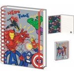 CurePink Poznámkový blok Marvel Avengers Klub hrdinů A5 16 x 21 cm – Zboží Živě
