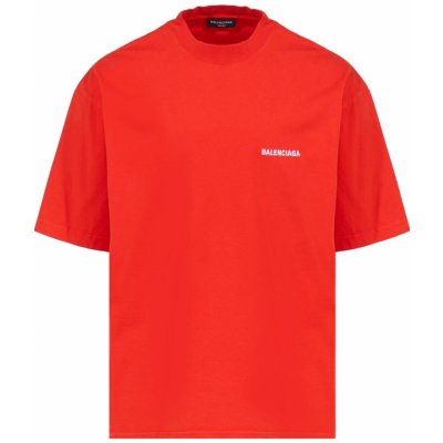 Balenciaga Bright red tričko Červená – Zboží Mobilmania