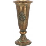 Váza AGED METAL, kov, zlatá/tyrkys patina, pr.13x28cm|Esschert Design – Hledejceny.cz