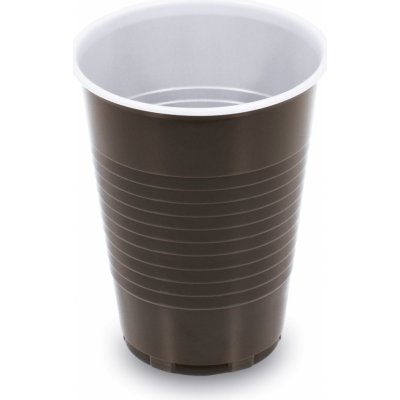 Kávový kelímek plastový hnědobílý 018 l PP Ø 70 mm 65301 – Zboží Mobilmania