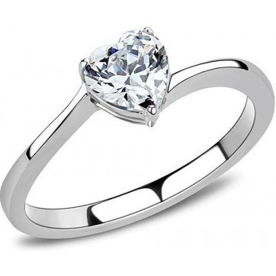 Šperky4U ocelový prsten se srdíčkovým zirkonem AL 0038 – Zboží Mobilmania