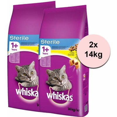 Whiskas Sterile Adult kuřecí 2 x 14 kg – Hledejceny.cz